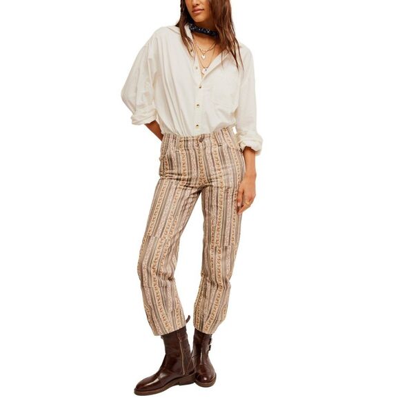 Free People We The Free Super Sonic Stripe Print Utility Pants S-6 NWT 282868 - Picture 3 of 9
